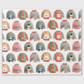 Cute Ugly Sweater Kerstfeestay Party Cadeaupapier (Vlak)