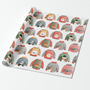 Cute Ugly Sweater Kerstfeestay Party Cadeaupapier