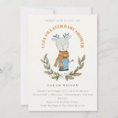Cute Ugly Sweater Leaf Reindeer Baby shower Invite Bedankkaart (Voorkant)