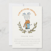 Cute Ugly Sweater Leaf Winter Reindeer Baby shower Bedankkaart (Voorkant)