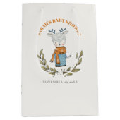 Cute Ugly Sweater Leaf Winter Reindeer Baby shower Medium Cadeauzakje (Voorkant)