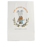 Cute Ugly Sweater Leaf Winter Reindeer Baby shower Medium Cadeauzakje (Achterkant)