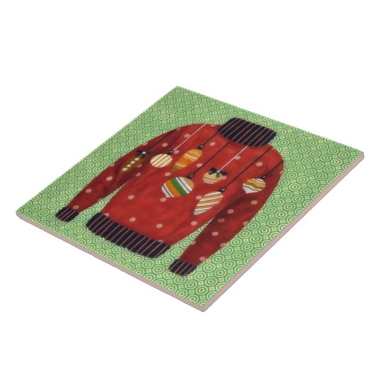 Cute Ugly Sweater Ornament Art Tile Tegeltje (Zijkant)