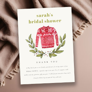 Cute Ugly Sweater Winter KerstVrijgezellenfeest Bedankkaart