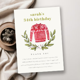 Cute Ugly Sweater Winter Red Elke zondag Bedankkaart