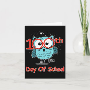 Cute Uil 100e Dag Op School 100 Dagen Slimmer T-sh Kaart