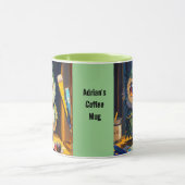 Cute Uil Acryl en paletmesstreken Mok (Midden)
