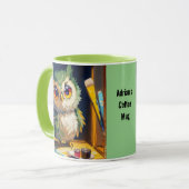Cute Uil Acryl en paletmesstreken Mok (Voorkant links)