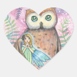 Cute Uil en Feeënhart Stickers