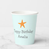 Cute Uil en Ster Feestje Papieren Bekers (Achterkant)