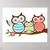 Cute Uil Familie Poster (Voorkant)