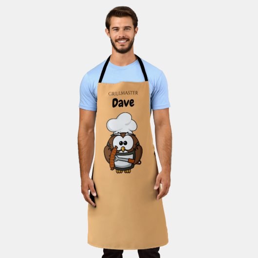 Cute Uil Grillmaster Schort (Gedragen)