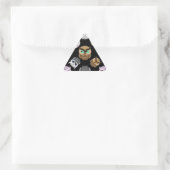 Cute Uil Illustraties over Zwarte Achtergrond Sticker (Tas)