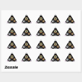 Cute Uil Illustraties over Zwarte Achtergrond Sticker (Vel)