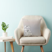 Cute Uil Kersenbloesem Beige Taupe Wit Kussen (Stoel)