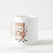 Cute Uil Koffiemok Kawaii Uil Design (Voorkant links)