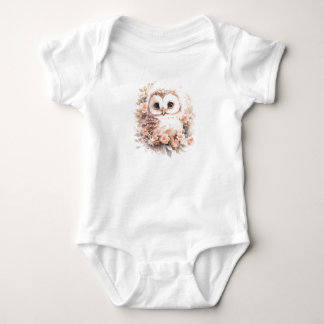 Cute Uil met Bloemen Baby Bodysuit – Bloem