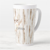 Cute Uil met Bril Latte Mok (Rechterhoek)