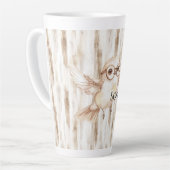 Cute Uil met Bril Latte Mok (Linkerhoek)