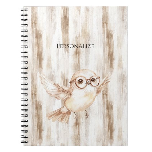 Cute Uil met Bril  Notitieboek (Voorkant)