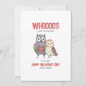 Cute Uil Puntige Valentijnsdag Feestdagenkaart (Voorkant)