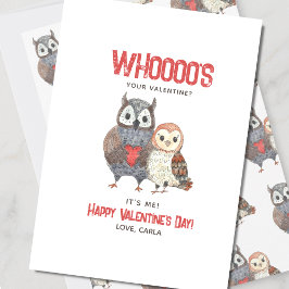 Cute Uil Puntige Valentijnsdag Feestdagenkaart