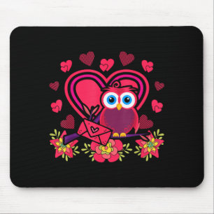 Cute Uil Valentijnsdag Cadeau Vogel Uil  Muismat