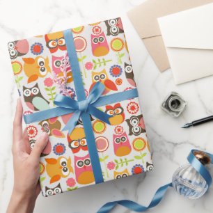 Cute Uil Verjaardagsuitnodiging Hoot Hooray Verjaa Cadeaupapier