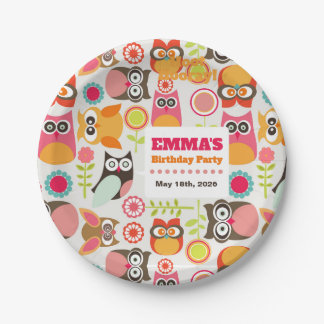 Cute Uil Verjaardagsuitnodiging Hoot Hooray Verjaa Papieren Bordje