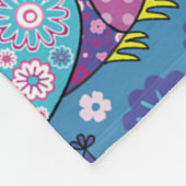 Cute Uilen En Bloemen Fleece Deken (Hoek)