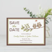 Cute Uilen Sla de Datum Aankondiging (Staand voorkant)