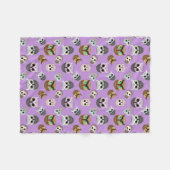Cute Uilenpatroon op Paarse Achtergrond Fleece Deken (Voorkant (Horizontaal))