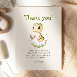 Cute Uitbroedende Dinosaur Baby Shower Bedankkaart Kaart