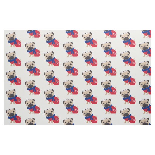 Cute UK Pugs Stof (Fat Quarter)