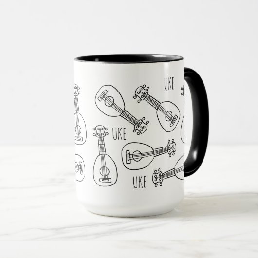 Cute Ukulele Mug Mok (Voorkant rechts)