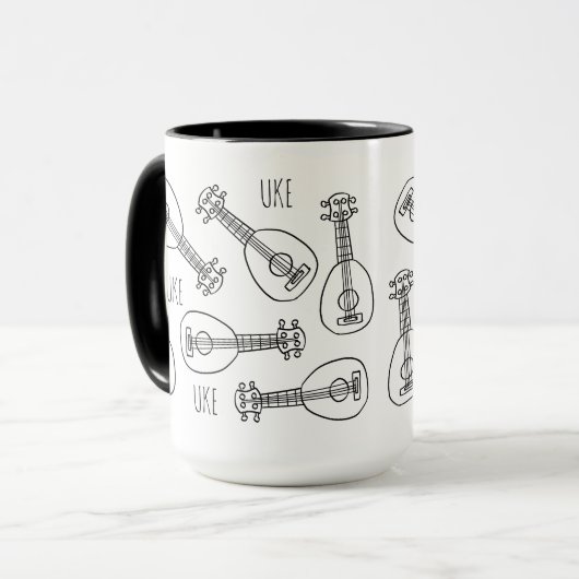 Cute Ukulele Mug Mok (Voorkant links)