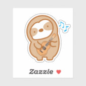 Cute Ukulele Sloth Sticker (Vel)