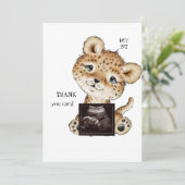 Cute Ultrasound Photo Boy Funny Hartelijk dank Bedankkaart (Staand voorkant)