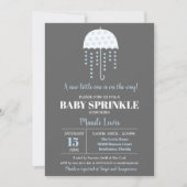 Cute Umbrella Blue Baby Sprinkle of Baby shower Kaart (Voorkant)