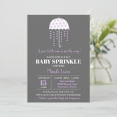 Cute Umbrella Lavender Sprinkle of Baby shower Kaart (Staand voorkant)