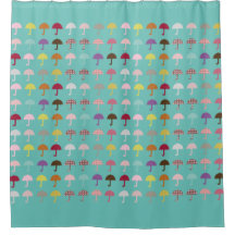 Cute Umbrella Pattern Shower Curtain