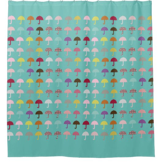Cute Umbrella Pattern Shower Curtain Douchegordijn (Voorkant)