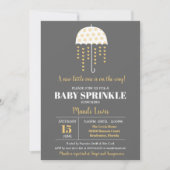 Cute Umbrella Yellow Baby Sprinkle of Baby shower Kaart (Voorkant)