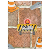 Cute Under Construction Clipboard  Klembord (Achterkant)