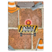 Cute Under Construction Clipboard  Klembord (Voorkant)