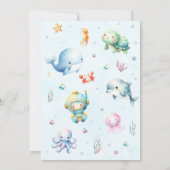Cute Under the Sea Baby Borrel Kaart (Achterkant)
