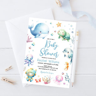 Cute Under the Sea Baby Borrel Kaart