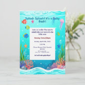 Cute Under the Sea Baby Shower Invitation - Ocean Kaart (Staand voorkant)