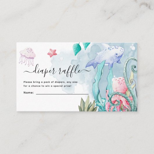 Cute Under the Sea Baby Shower Luierspel Enclosure Informatiekaartje (Voorkant)