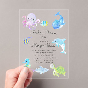 Cute Under the Sea Baby Shower Uitnodiging per Pos